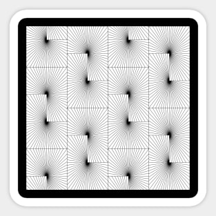 Black and White Inverted Modern Geometry Sticker